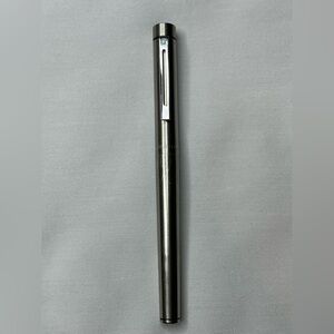 Vintage Sheaffer Targa Brushed Chrome Fountain Pen Steel Medium Nib